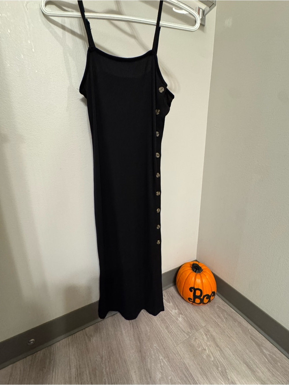 Black Button-Detail Midi Slip Dress - Women